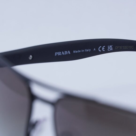 Prada Sport PS51VS 1BO5O0 Sunglasses Matte Black Square Frame, Grey Lenses - Picture 6 of 8